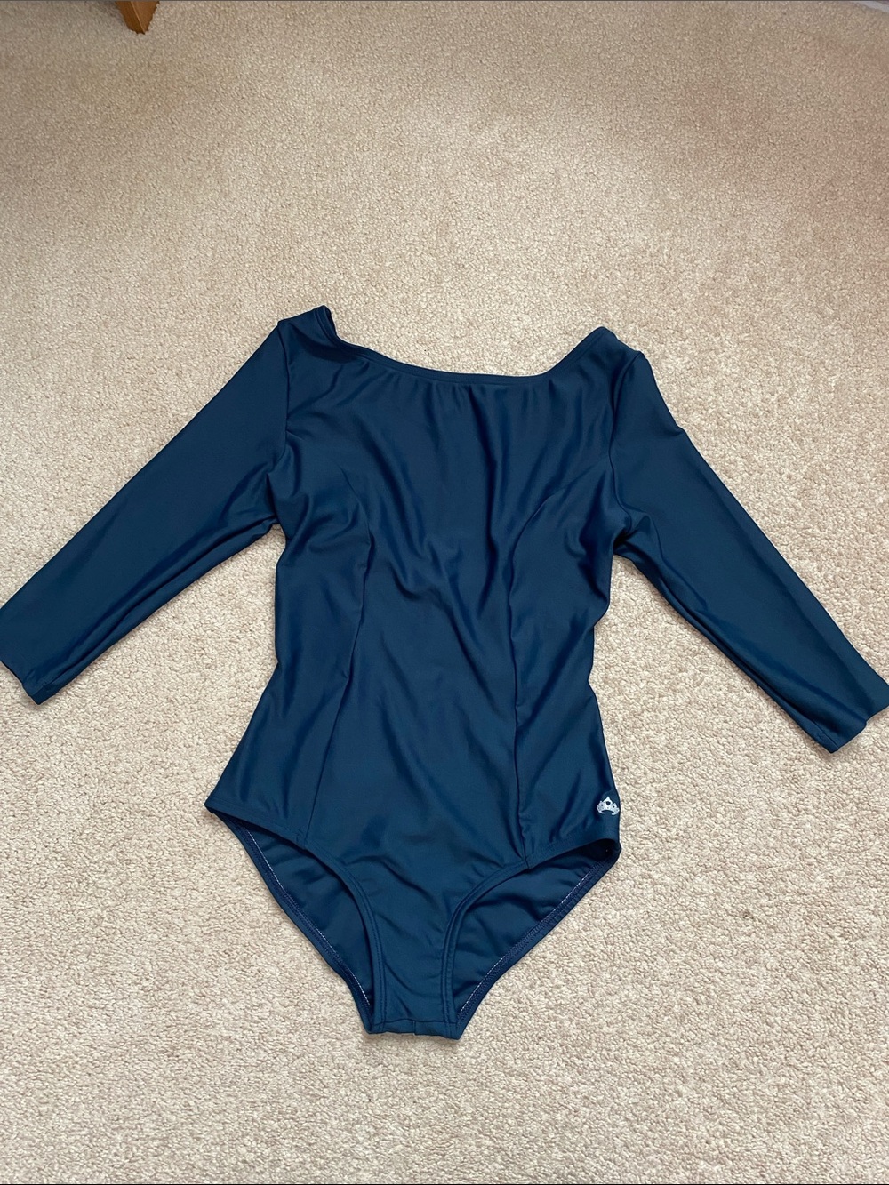 Girls' Long Sleeve Navy Leotard